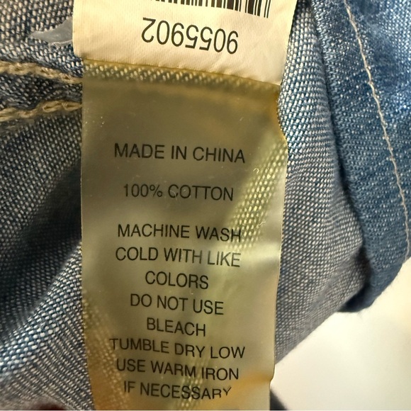 Two by Vince Camuto Blue Denim Button-Up Long Sleeves Shirt Dress Size L - Picture 7 of 8